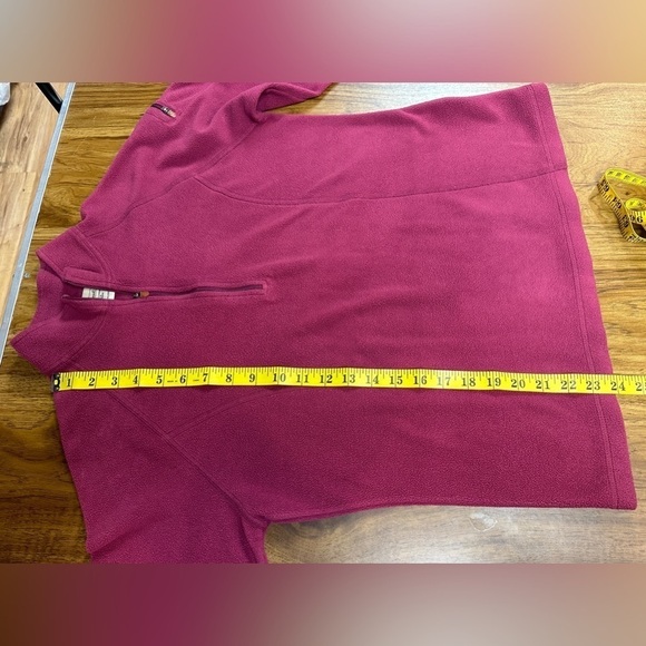 LL Bean Long Sleeve Fleece Quarter Zip Pullover Wine Color Women’s Size Medium - Picture 4 of 9